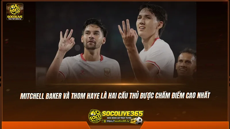 Mitchell Baker và Thom Haye là hai cầu thủ được chấm điểm cao nhất