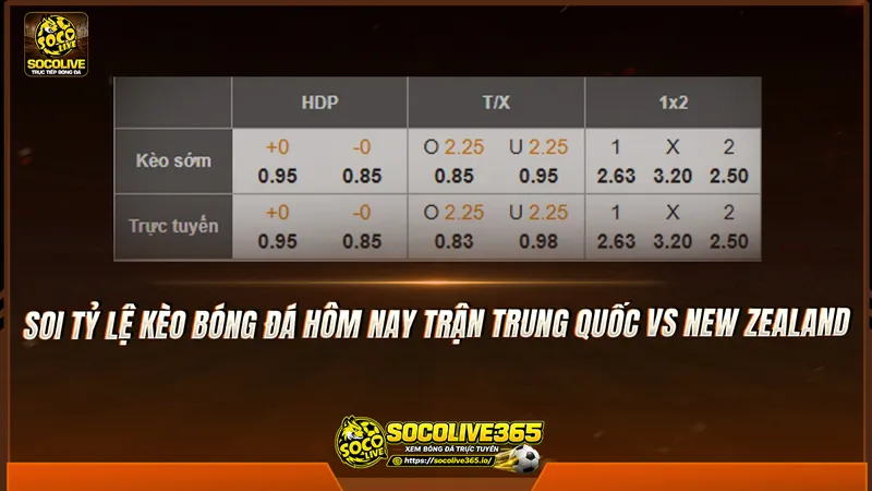 Soi tỷ lệ kèo bóng đá hôm nay trận Trung Quốc vs New Zealand Soi tỷ lệ kèo bóng đá hôm nay trận Trung Quốc vs New Zealand